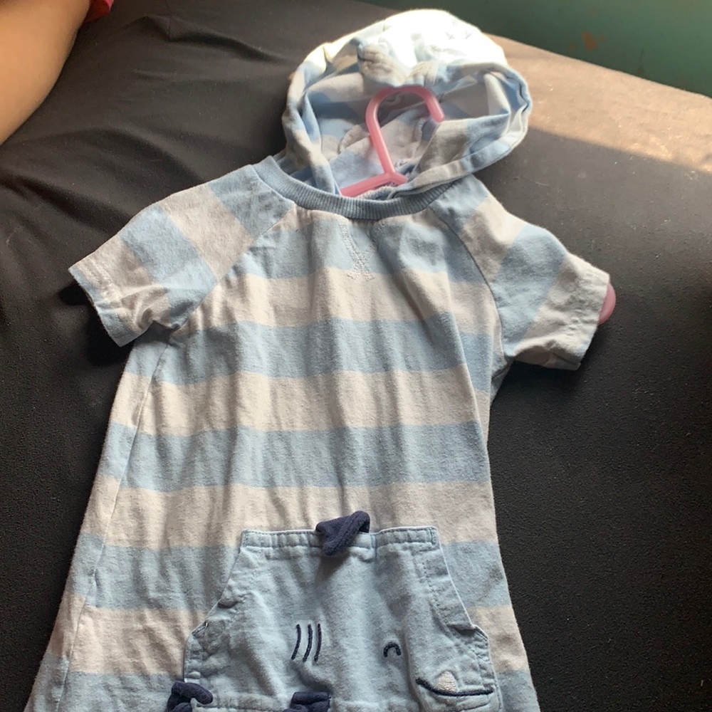 Shark hooded romper
